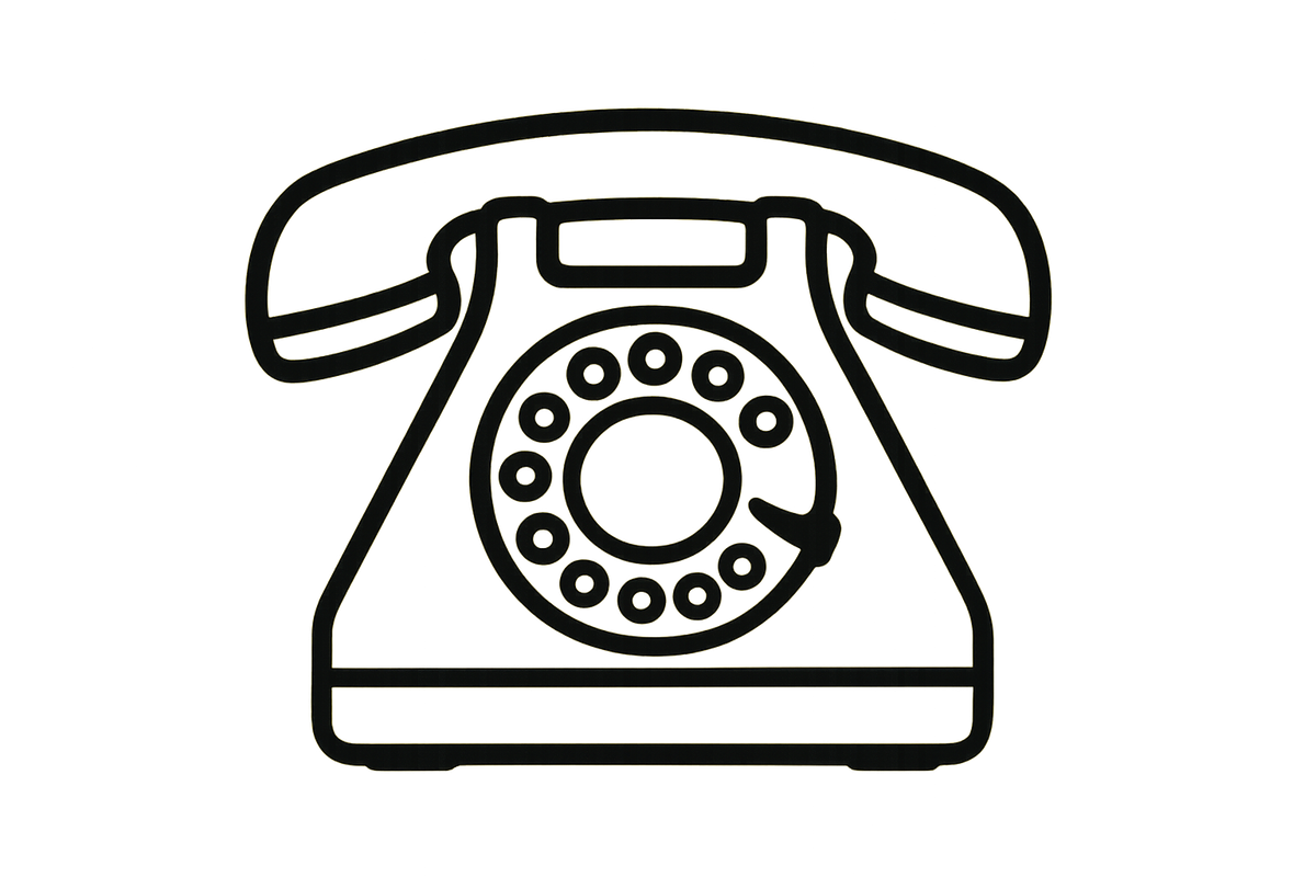 phone icon like an old sck=hool phone